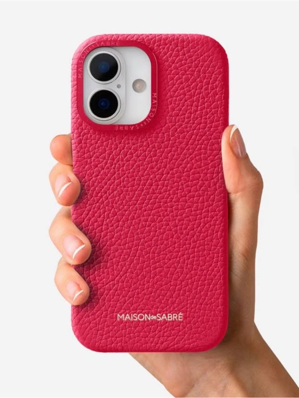 MAISON de SABRÉ Hot Pink Leather IPhone 17 Case